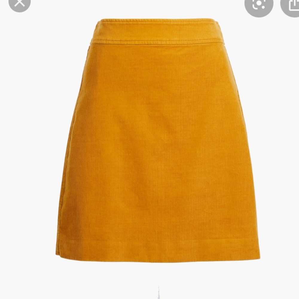 J. Crew mustard corduroy mini skirt. Size 12.